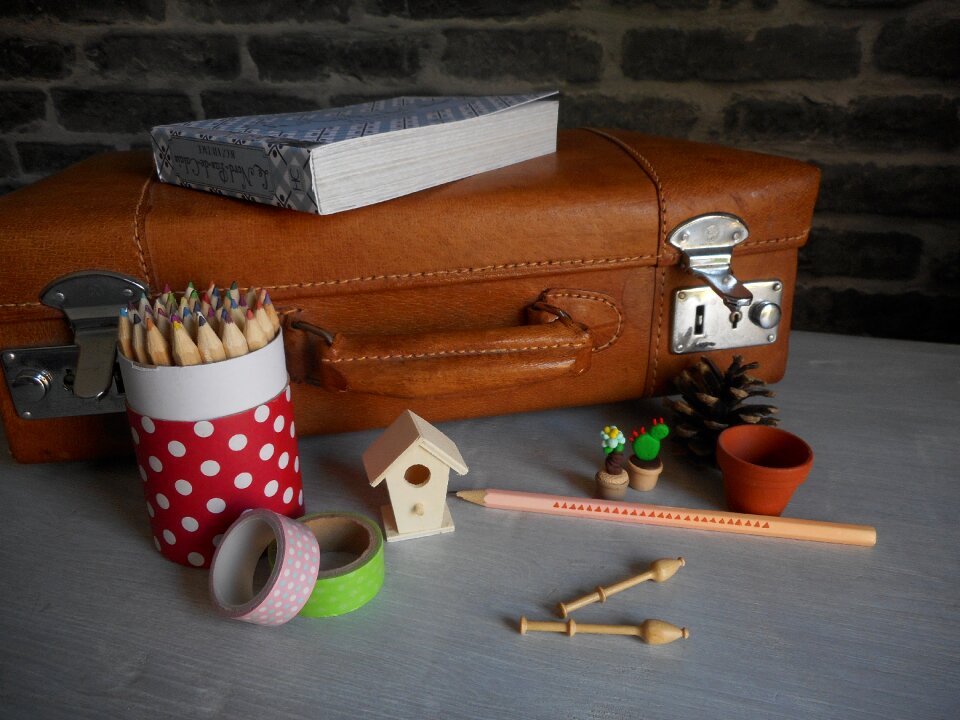 Box suitcase brown suitcase