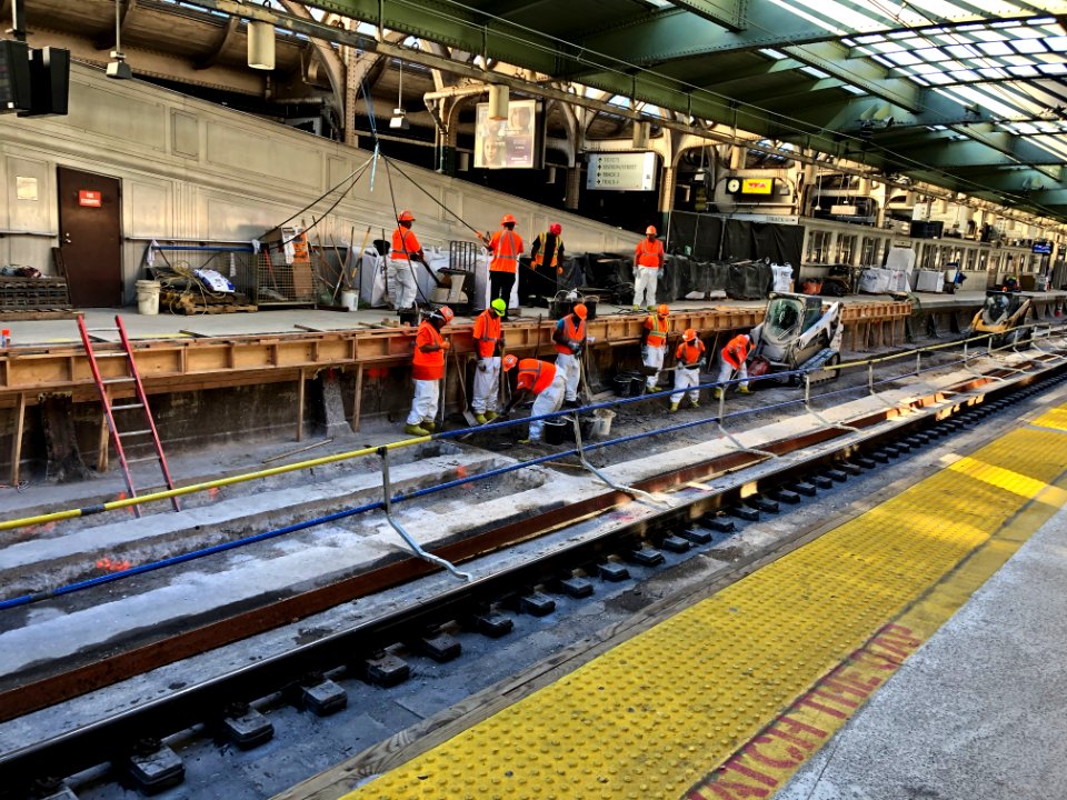 Newark Penn Station Track 4 Repairs looking west