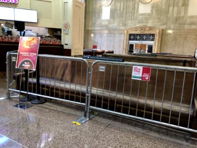 Newark Penn Station waiting room during COVID-19 lockdown photo