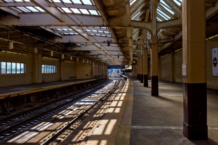 Newark Pennsylvania Station, looking south along Northeast Corridor photo