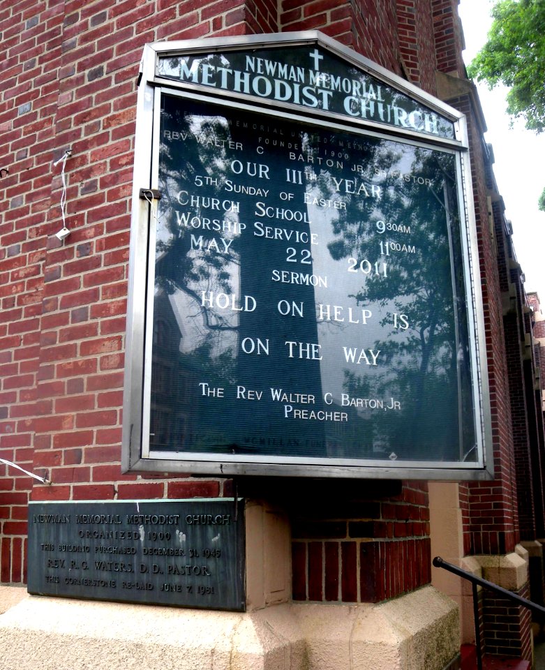 Newman Methodist Bklyn plaque jeh