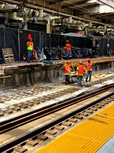 Newark Penn Station Track 1 Construction looking east photo
