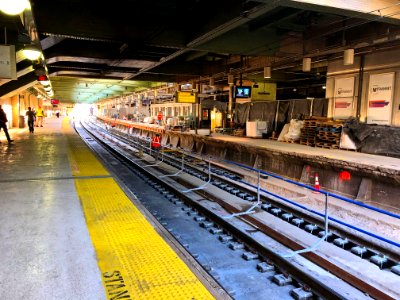 Newark Track 4 Repairs, looking towards New York City photo