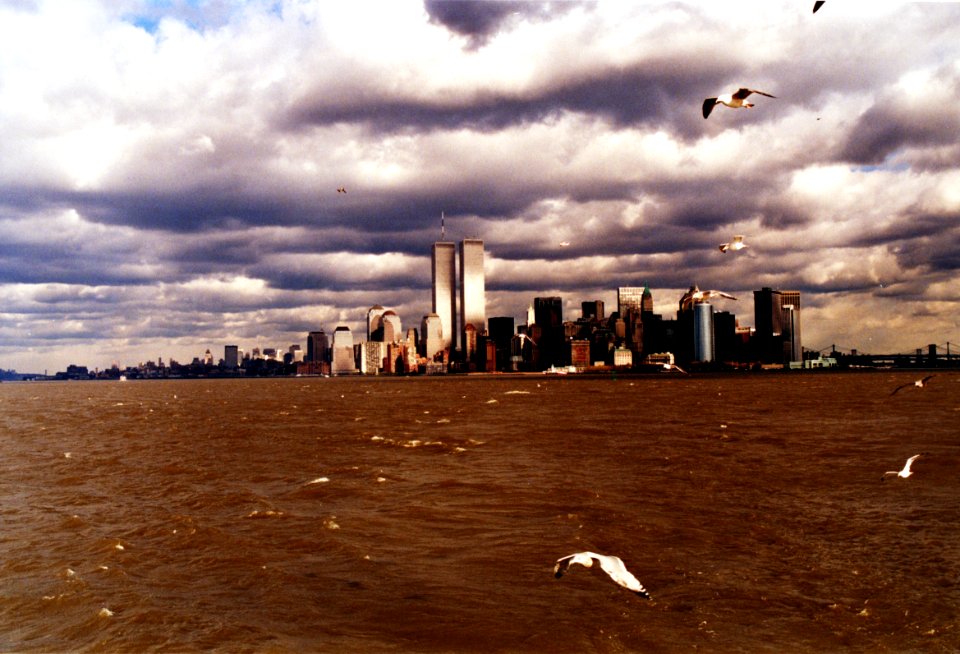 New York City skyline of Lower Manhattan in the 1980s