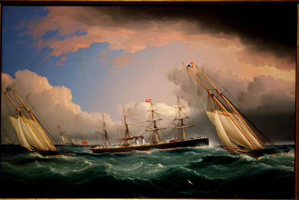 New York Yacht Club Race by James Edward Buttersworth, c. 1871, oil on canvas - New Britain Museum of American Art - DSC09266