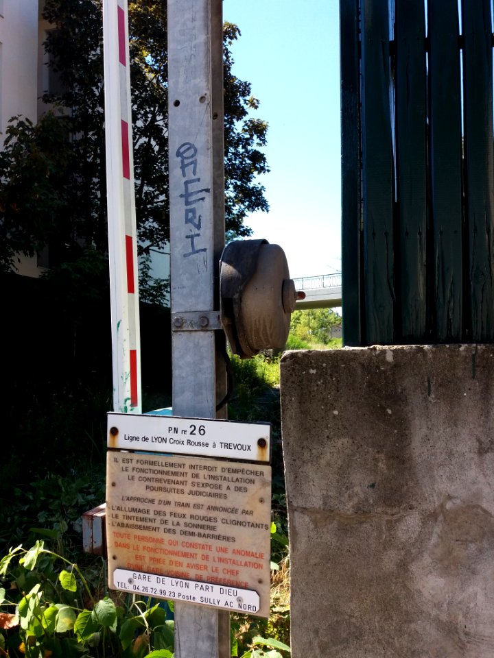 Neuville-sur-Saône - Avenue Auguste Wissel - Poste d'aiguillage de la ligne Lyon-Croix-Rousse à Trévoux, détail