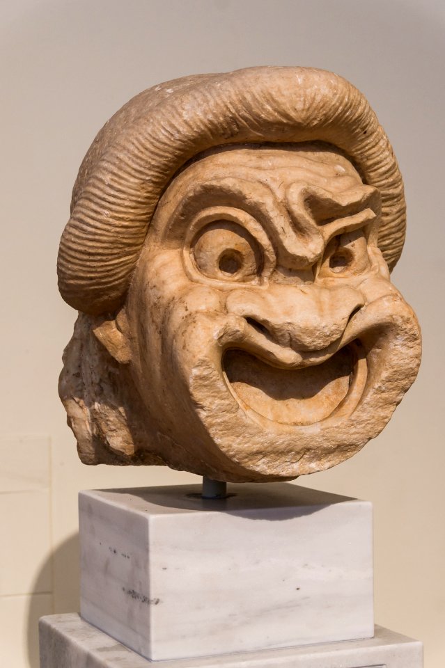 New comedy first slave theatre mask NAMA3373 Athens Greece