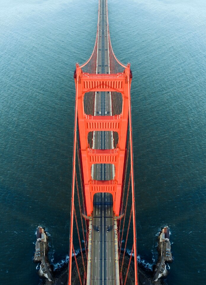 Outdoors suspension bridge water