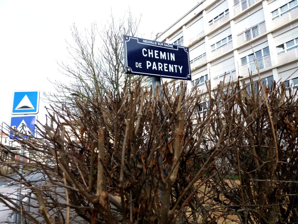 Neuville-sur-Saône - Chemin de Parenty - Plaque