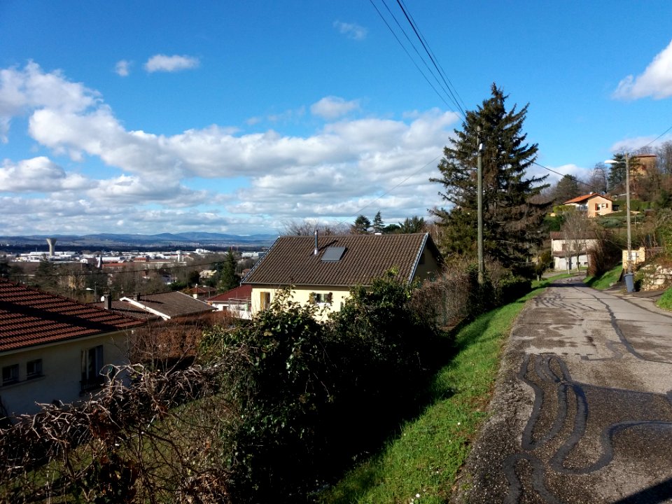 Neuville-sur-Saône - Chemin de l'Écho - Vers le nord, vue sur la vallée de Saône