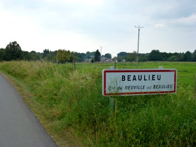 Neuville-lez-Beaulieu (Ardennes) City limit sign Beaulieu