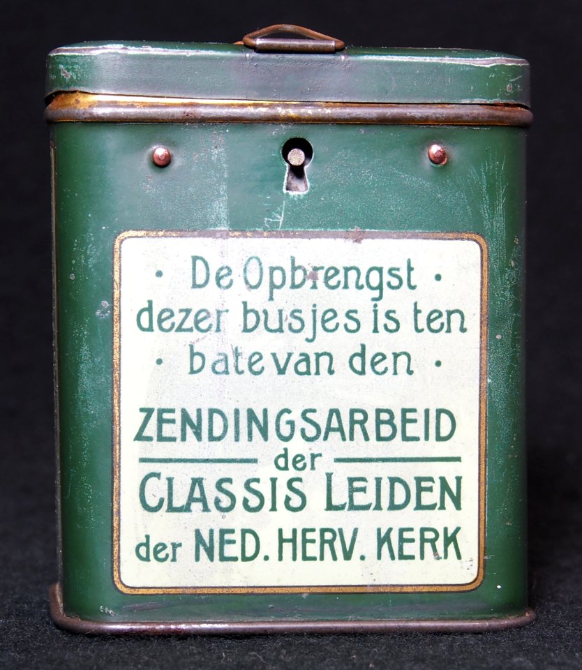 Nederlandsche Hervormde Kerk missionaris collecte blikje, foto 3