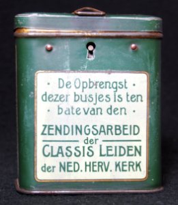 Nederlandsche Hervormde Kerk missionaris collecte blikje, foto 3