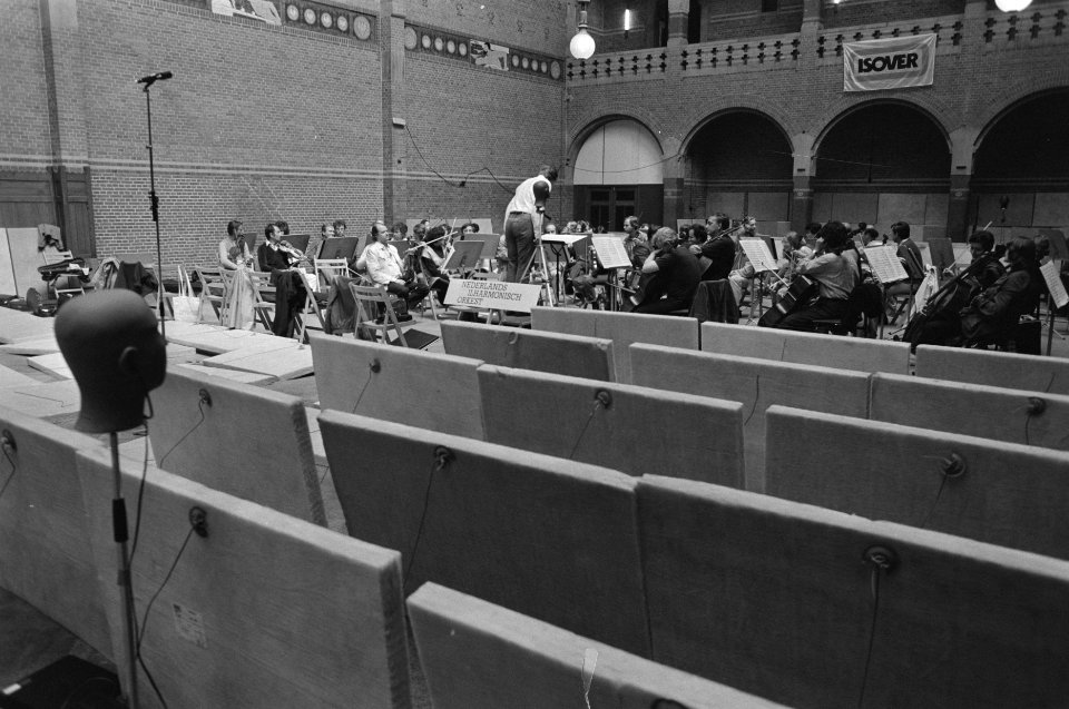 Nederlands Philharmonisch Orkest speelt voor het eerst in haar nieuwe repetitie-, Bestanddeelnr 934-0110