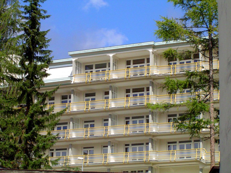 Nederlandsch Sanatorium Davos 005 ligbalkons centrale gebouw