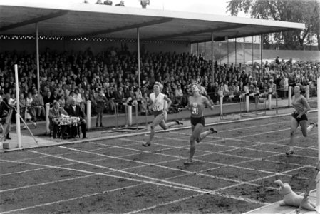 Nederlandse Atletiekkampioenschappen Rotterdam. 400m dames gewonnen door Ciska J, Bestanddeelnr 920-5960