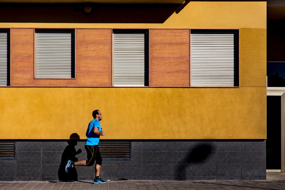Person running shadow
