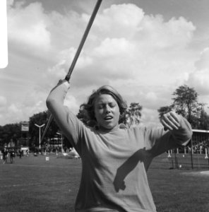 Nederlandse Atletiekkampioenschappen Rotterdam. Els van Noorduyn speerwerpen, Bestanddeelnr 920-5967