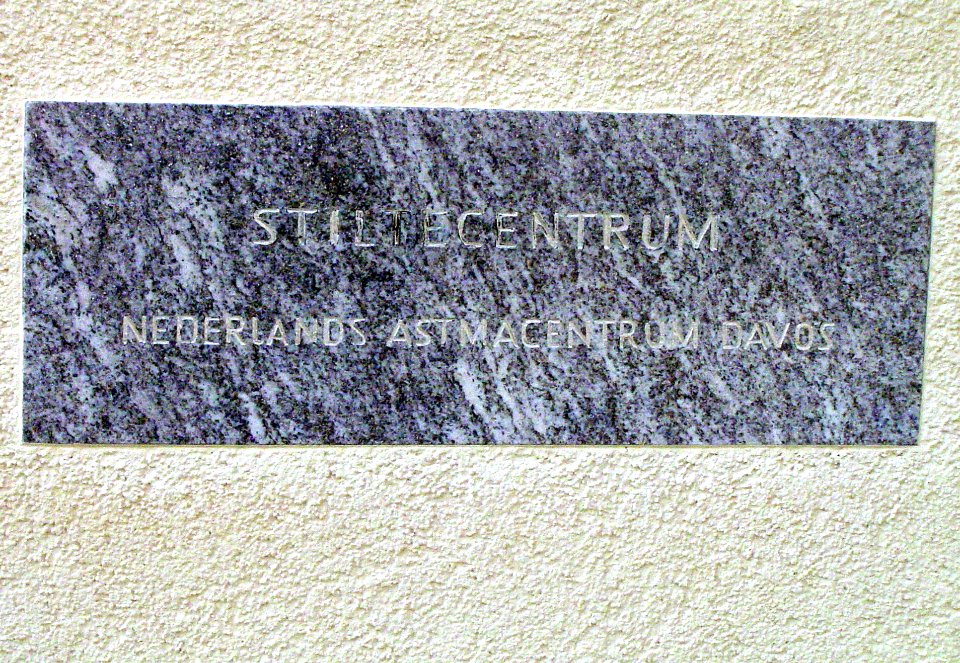 Nederlandsch sanatorium Davos 020 Plaquette stiltecentrum