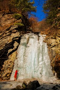 Waterfall cold snow photo