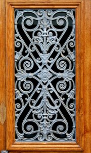 Wooden windows art iron lily
