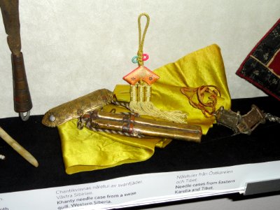 Needle cases - Khanty, Eastern Karelia, Tibet - Museum of Cultures (Helsinki) - DSC04758