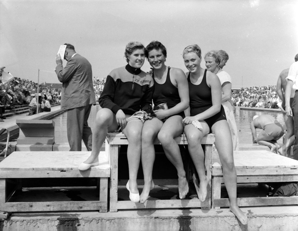Nederlands kampioenschap zwemmen in Bad Groenoord te Schiedam, 200 m schoolslag , Bestanddeelnr 909-7716