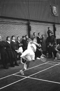 Nederlands Jeugdkampioenschap Badminton te Haarlem Agnes Geene in aktie tijdens, Bestanddeelnr 915-8863