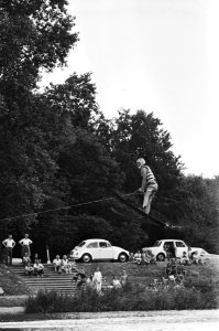 Nederlands Kampioenschappen Waterskien op Bosbaan in Amsterdam, Marlon van Dijk , Bestanddeelnr 928-6966