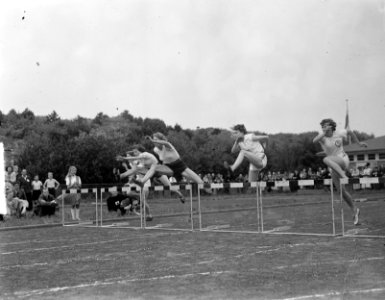 Nederlandse Atletiekkampioenschappen in Den Haag. 80 meter horden met Fanny Bla…, Bestanddeelnr 903-4821