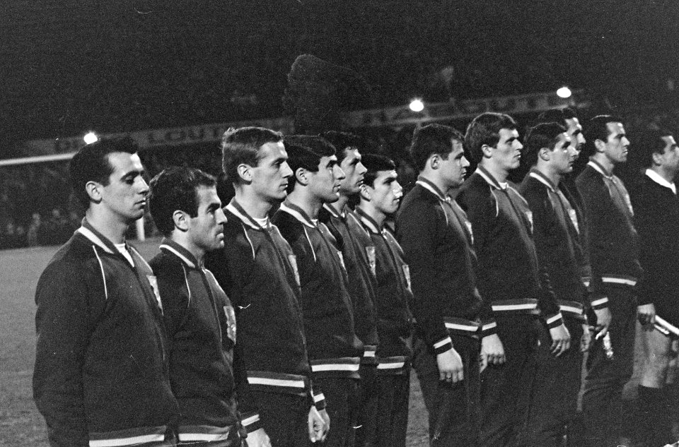 Nederlands elftal tijdens het spelen van de volksliederen, Bestanddeelnr 919-8355