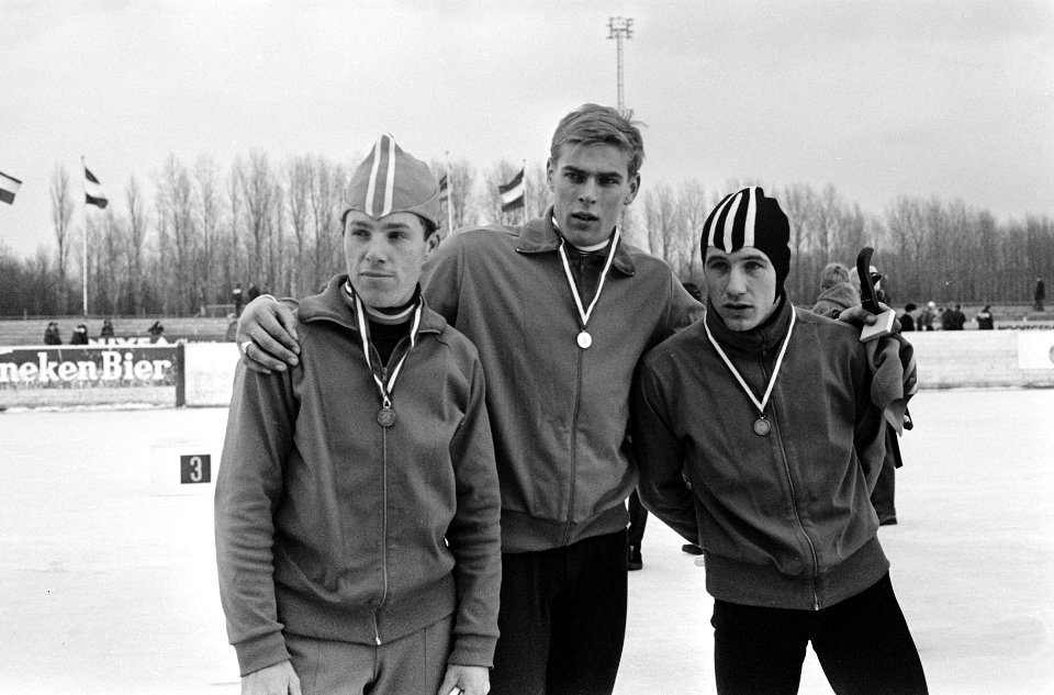 Nederlandse Schaatskampioenschappen te Deventer, v.l.n.r. Rudi Liebrechts , Ard , Bestanddeelnr 918-6072