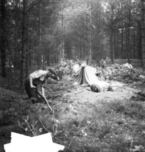 Nederlandse troepen in West-Duitsland. Graven van schuttersputjes, Bestanddeelnr 934-7082