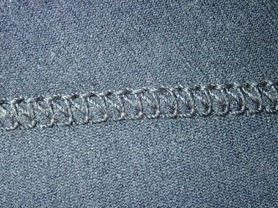 Neoprene dry suit seam stitching detail P8170006
