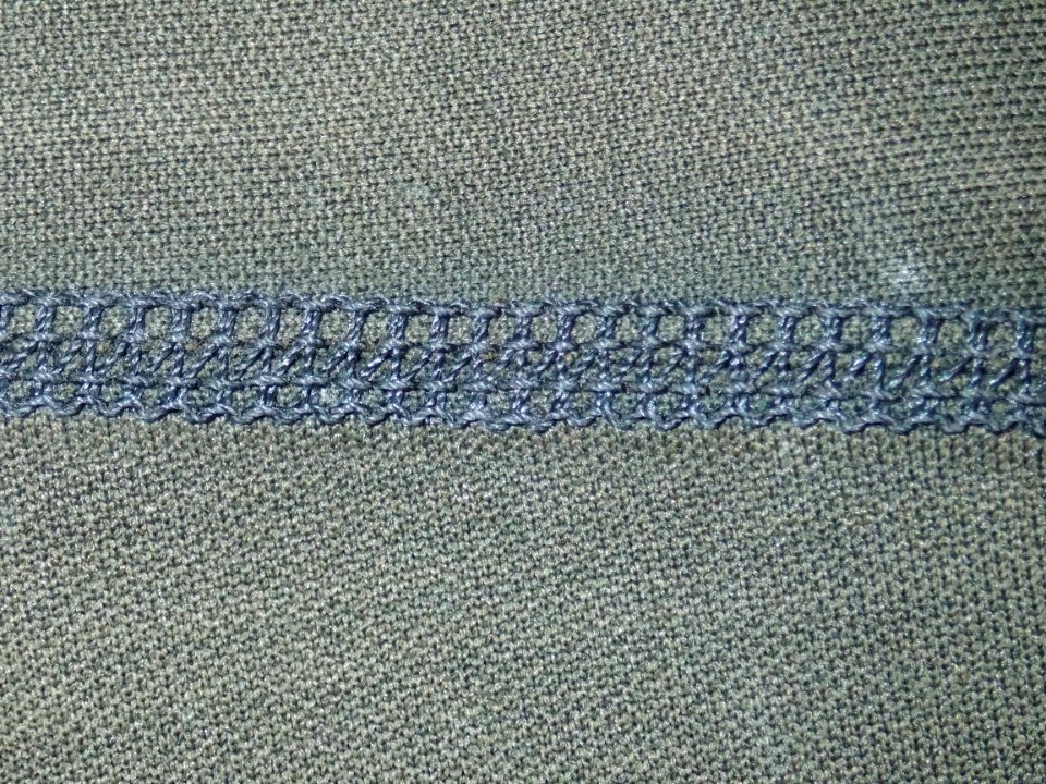 Neoprene dry suit seam stitching detail P8170007