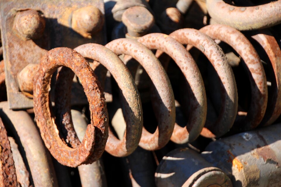 Rusted suspension metal spring
