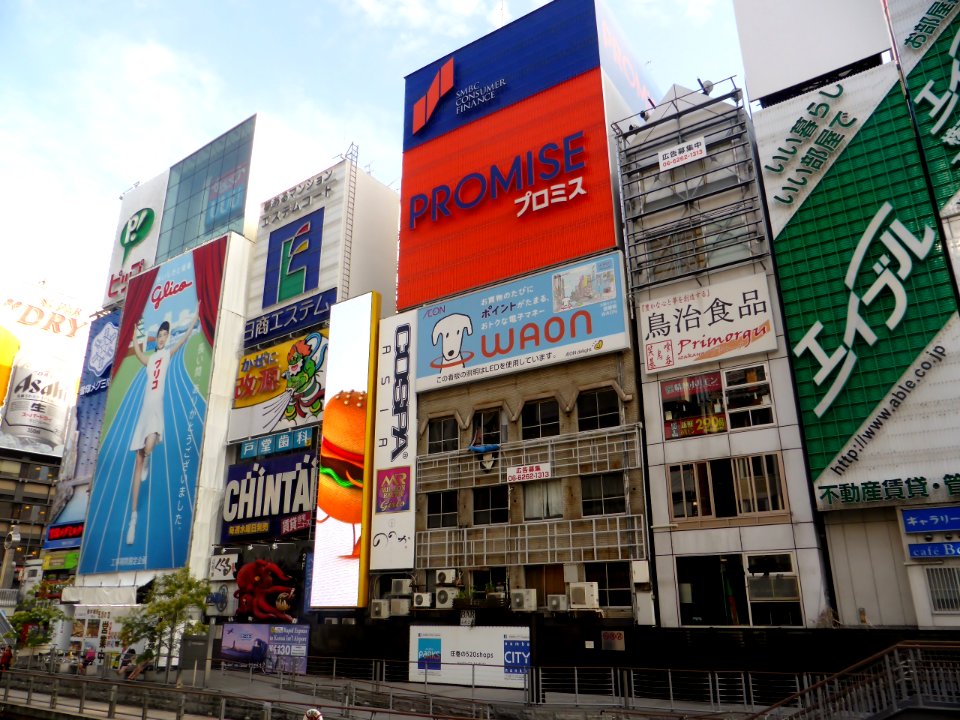 Neon signs in Dotonbori ,10th September 2014