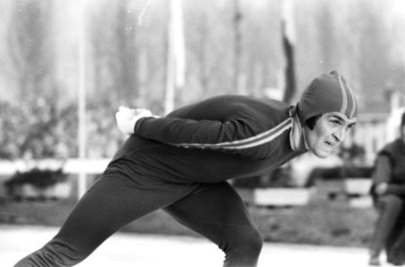 Nederlandse Schaatskampioenschappen dames en heren, Amsterdam Jan Bols in aktie, Bestanddeelnr 924-1605