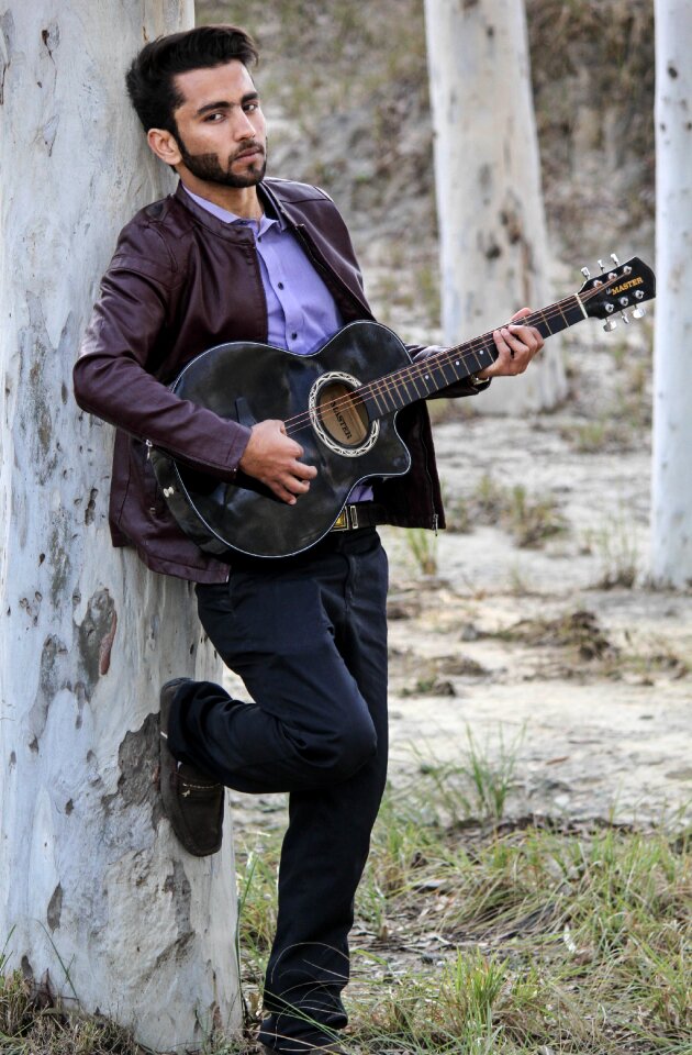 Male guitarist musical instruments