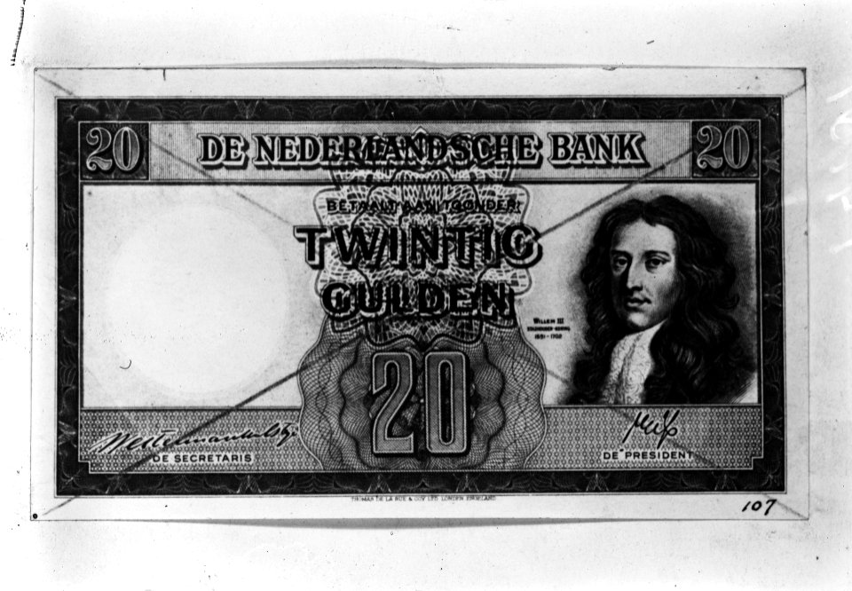 Nieuw Nederlands bankbiljet twintig gulden, Bestanddeelnr 901-4181
