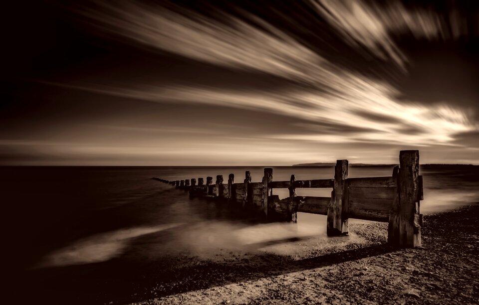 Sepia beautiful pier