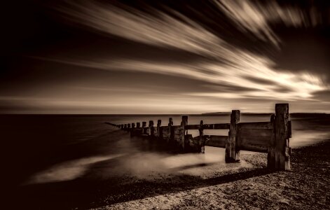 Sepia beautiful pier photo