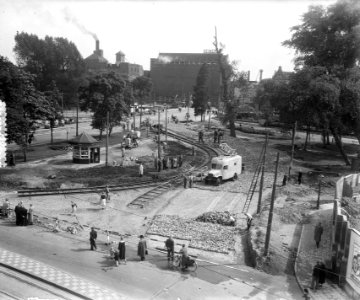 Nieuwe verkeersplein op Weteringlaan. Aanl. transp., Bestanddeelnr 905-7844