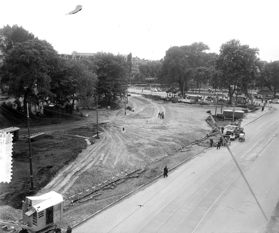 Nieuwe verkeersplein op Weteringlaan. Aanl. transp., Bestanddeelnr 905-7845