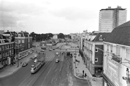 Nieuwe verkeersroute langs nieuw gebouw Nederlandse Bank overzicht vanaf Weterin, Bestanddeelnr 919-4361