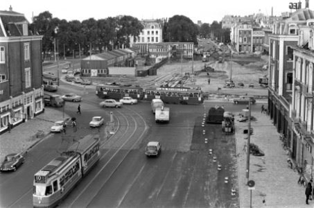 Nieuwe verkeersroute langs nieuw gebouw Nederlandse Bank overzicht vanaf Weterin, Bestanddeelnr 919-4362
