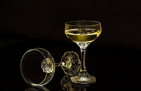 One does not drink champagne glasses