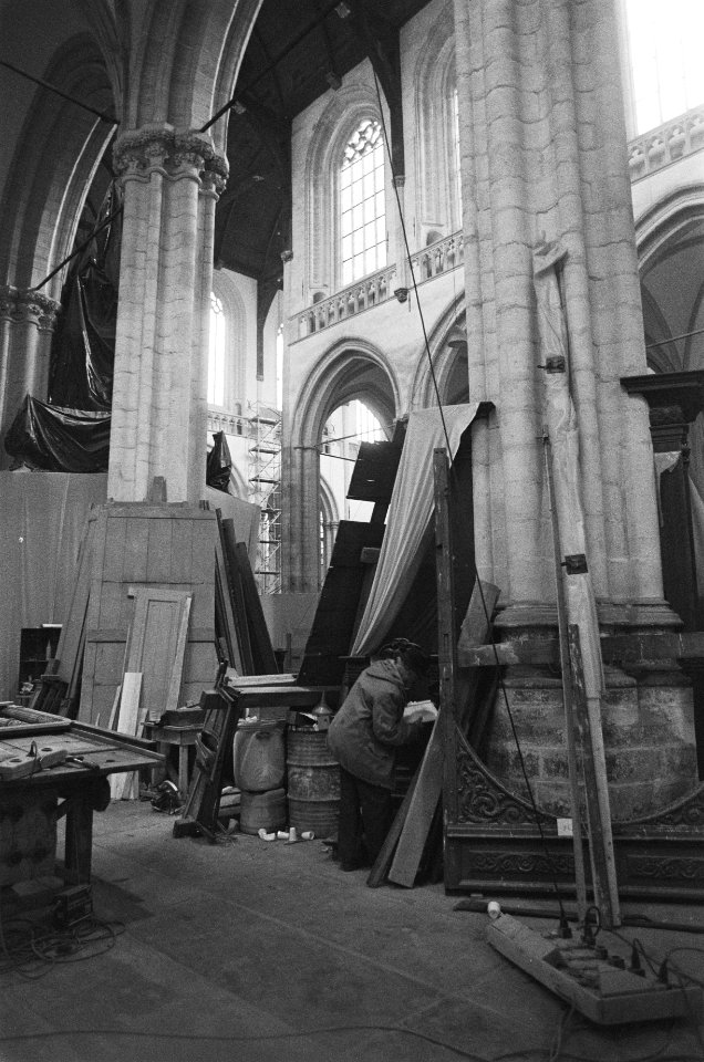 Nieuwe Kerk, Amsterdam werkzaamheden in kerk, Bestanddeelnr 930-0848