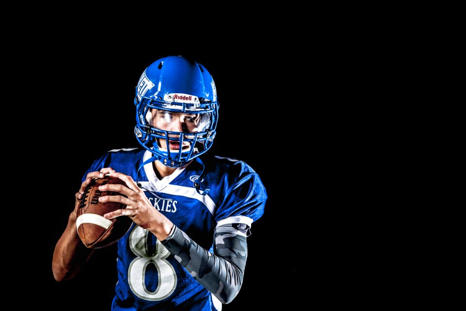 Football helmet man