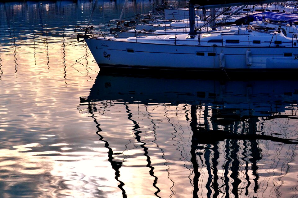 Dawn reflection boat